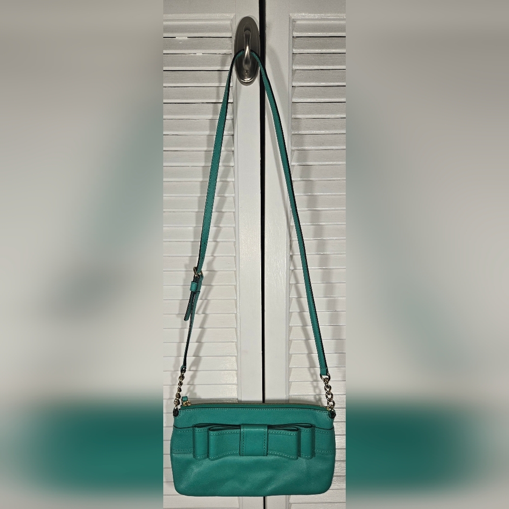 Kate Spade New York Celina Villabella Avenue Bow Detail Gold Teal Crossbody